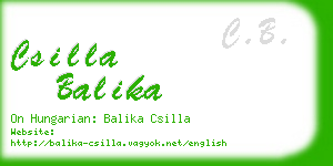 csilla balika business card